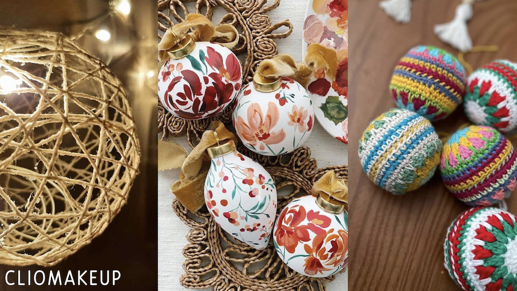 Decorazioni di Natale con palline di polistirolo e lana. Idee - Creativa In