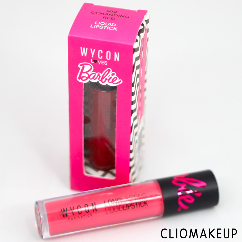 cliomakeup-recensione-rossetti-long-lasting-liquid-lipstick-barbie-collection-wycon-2