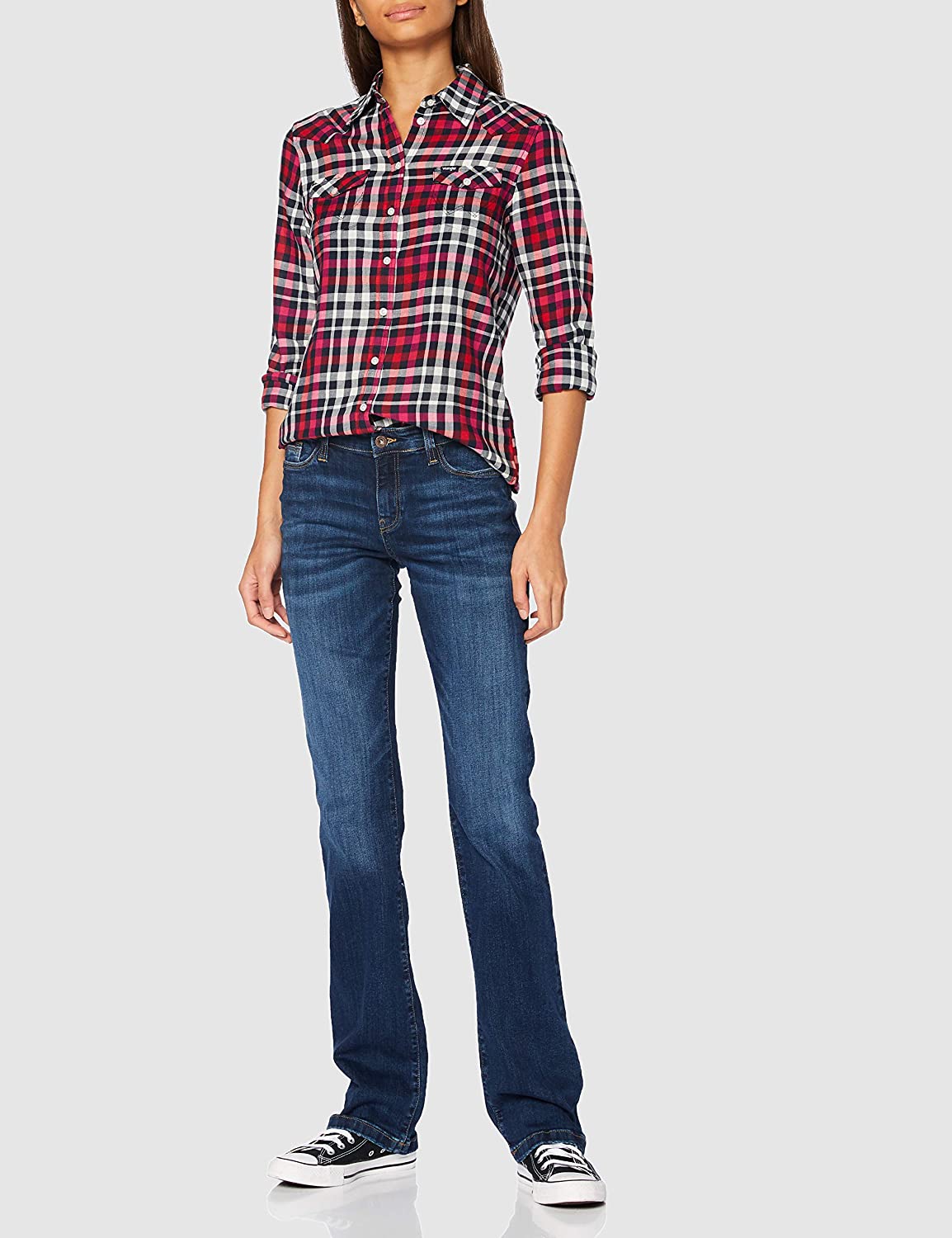 Cliomakeup-look-con-camicia-inverno-2021-8-Wrangler-Slim-Regular-Western-Camicia