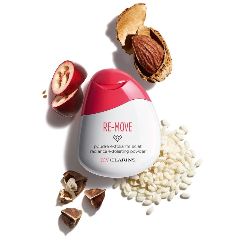 cliomakeup-acidi-viso-prodotti-my-clarins-remove-polvere-esfoliante