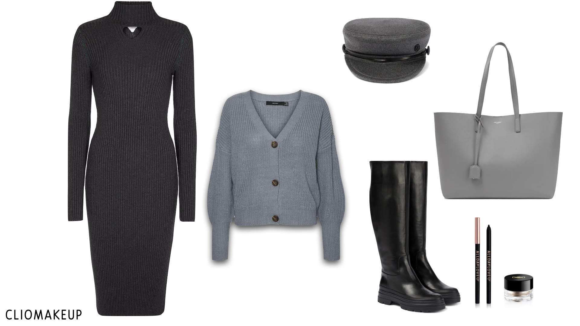 Cliomakeup-look-invernali-Collage-cardigan-vestito