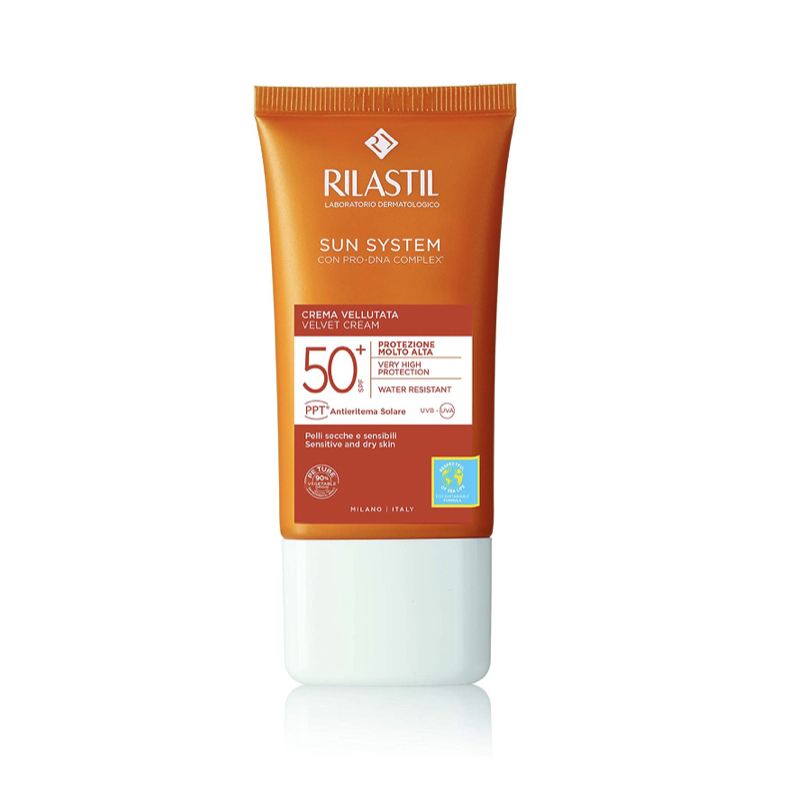 cliomakeup-beauty-routine-viso-primavera-montagna-rilastil-sun-system-crema-solare