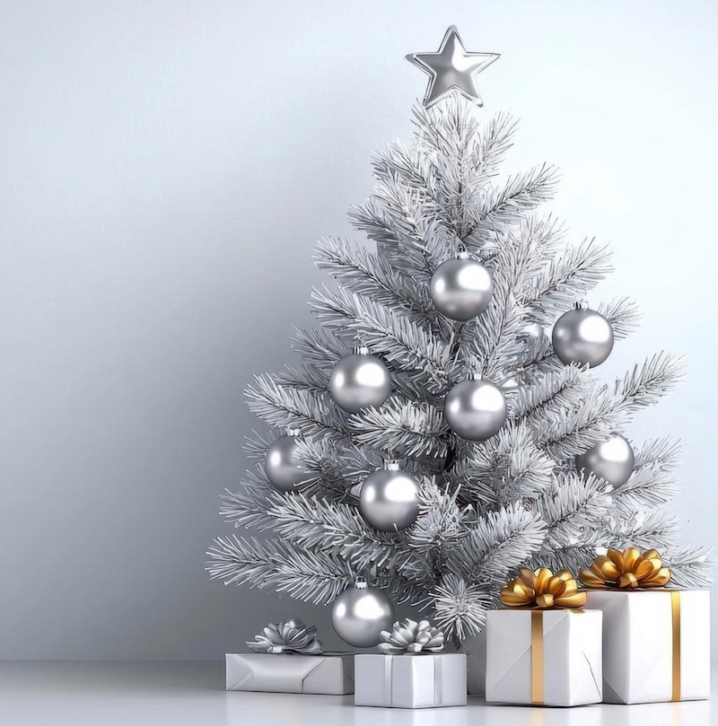 decorare-albero-natale-bianco-argento