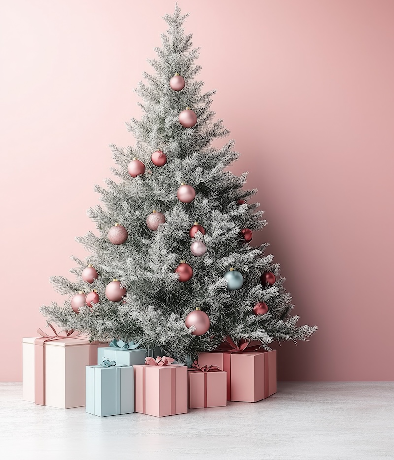 decorare-albero-natale-rosa-pastello