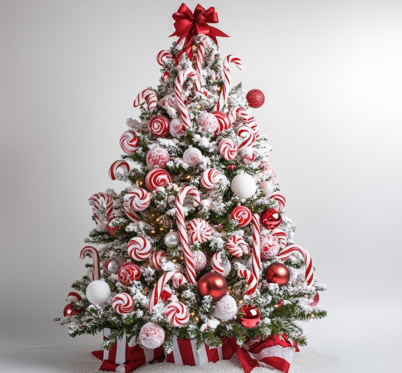 decorare-albero-natale-rosso-bianco