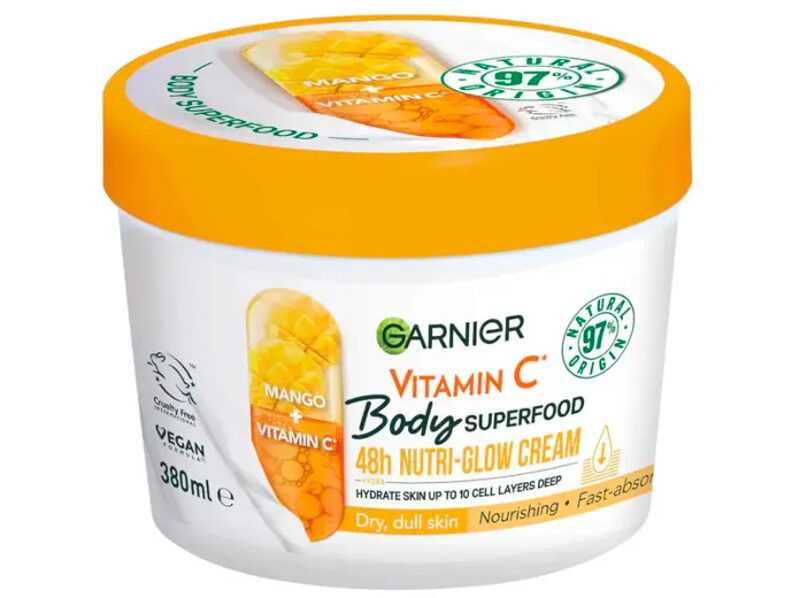 cliomakeup-creme-corpo-pelle-secca-inverno-2024-garnier-superfood-nutri-glow-body-cream