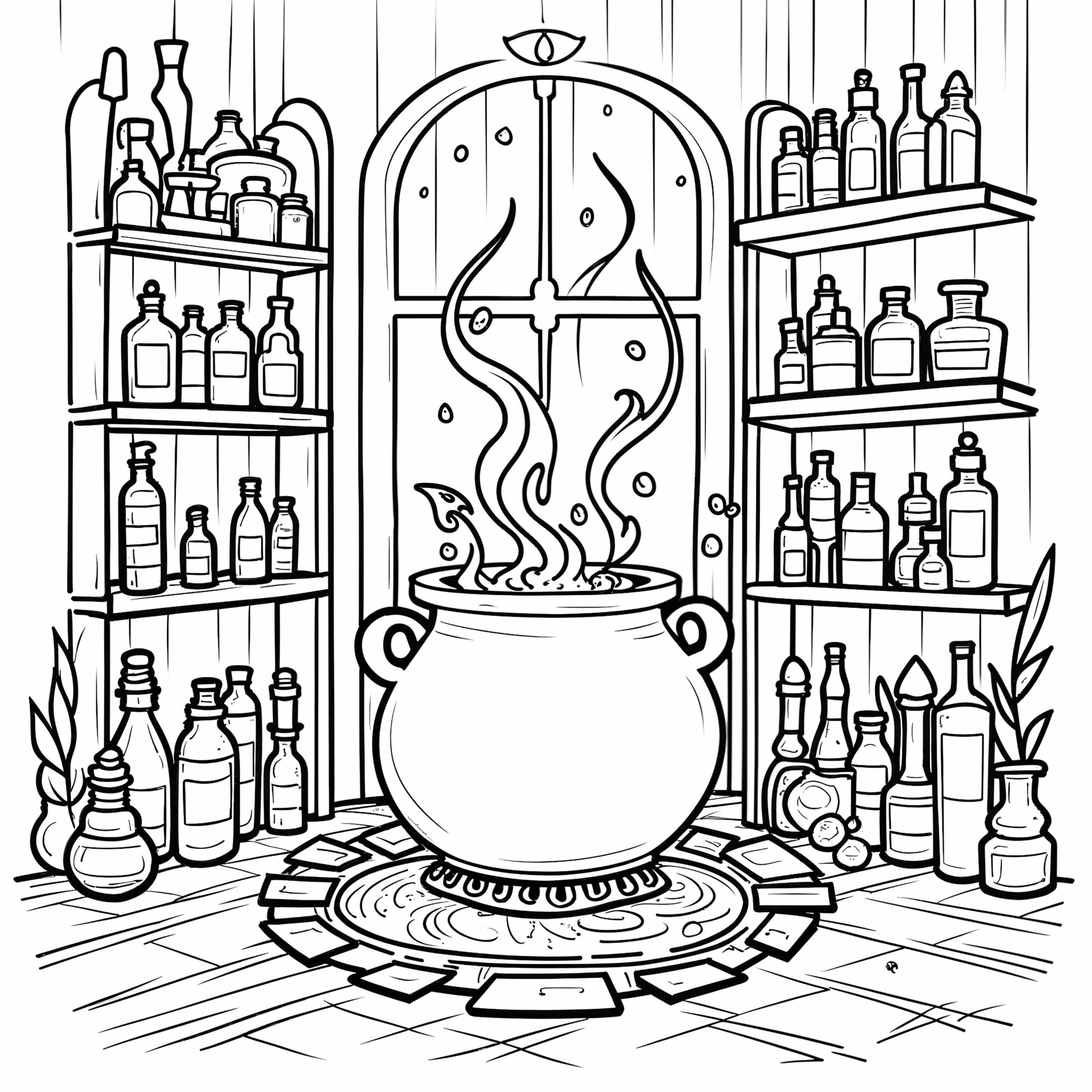 lavoretti-halloween-stanza-strega-calderone-pozioni