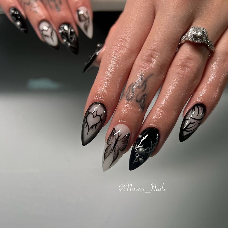 unghie-halloween-nere