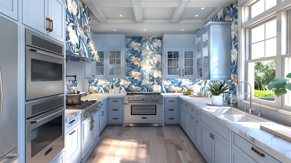 stanza-motivi-floreali-cucina-modern