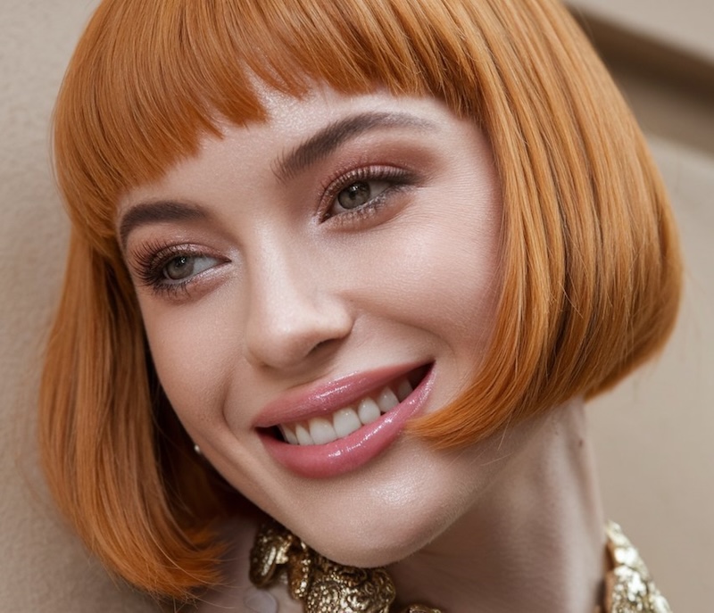 tagli-capelli-corti-rossi-caschetto-liscio-frangi