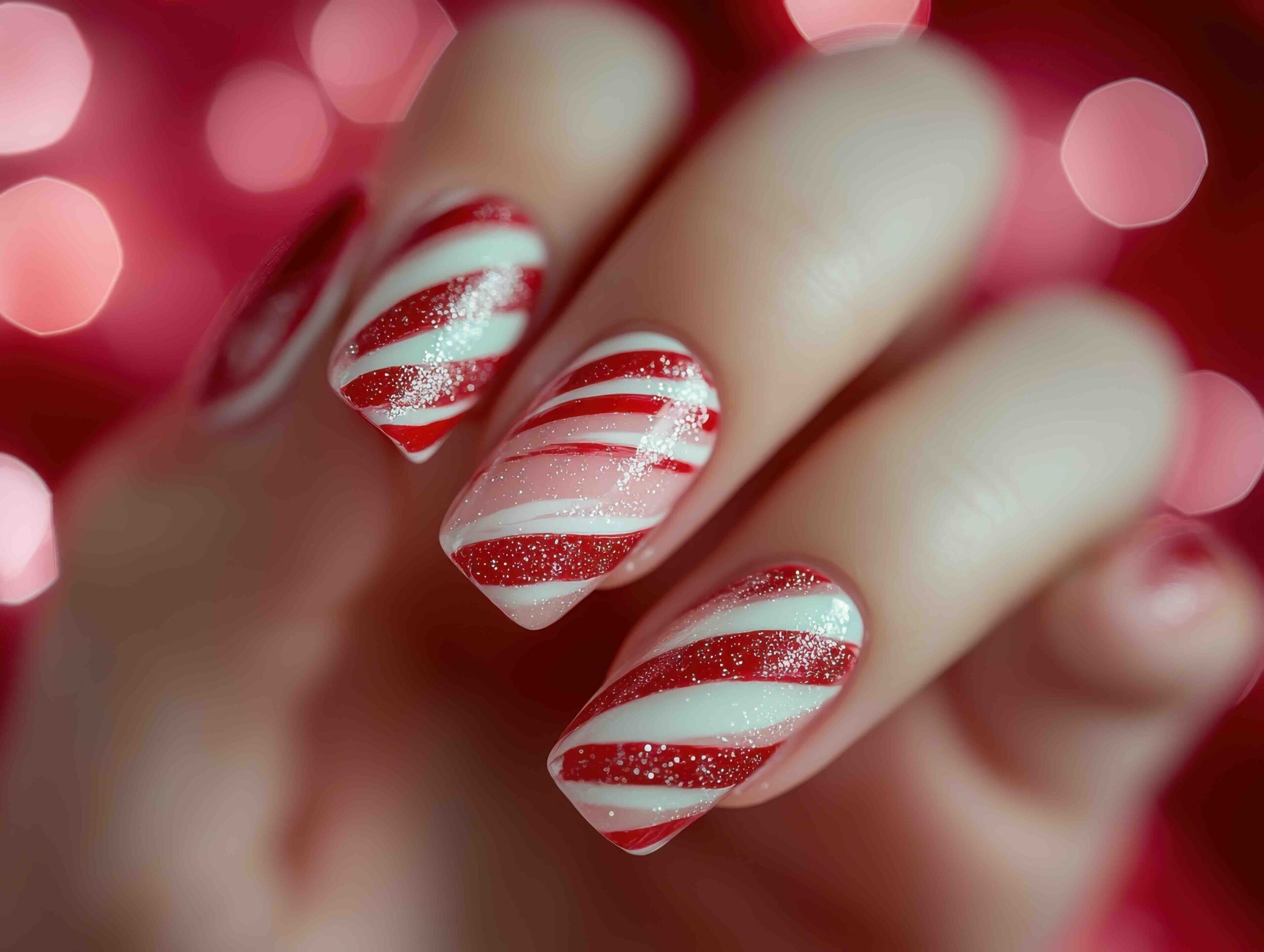 unghie-gel-natalizie-candy-cane-rosso-rosa-bianco