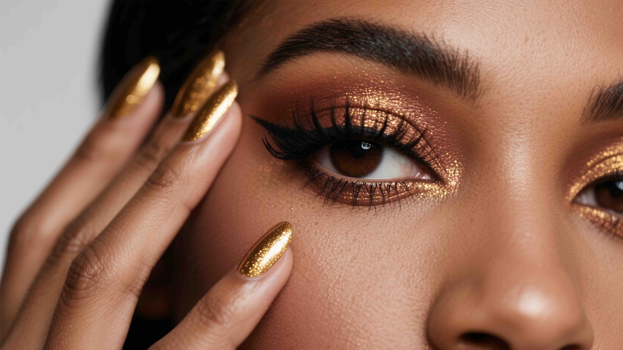 unghie-natalizie-oro-glitter