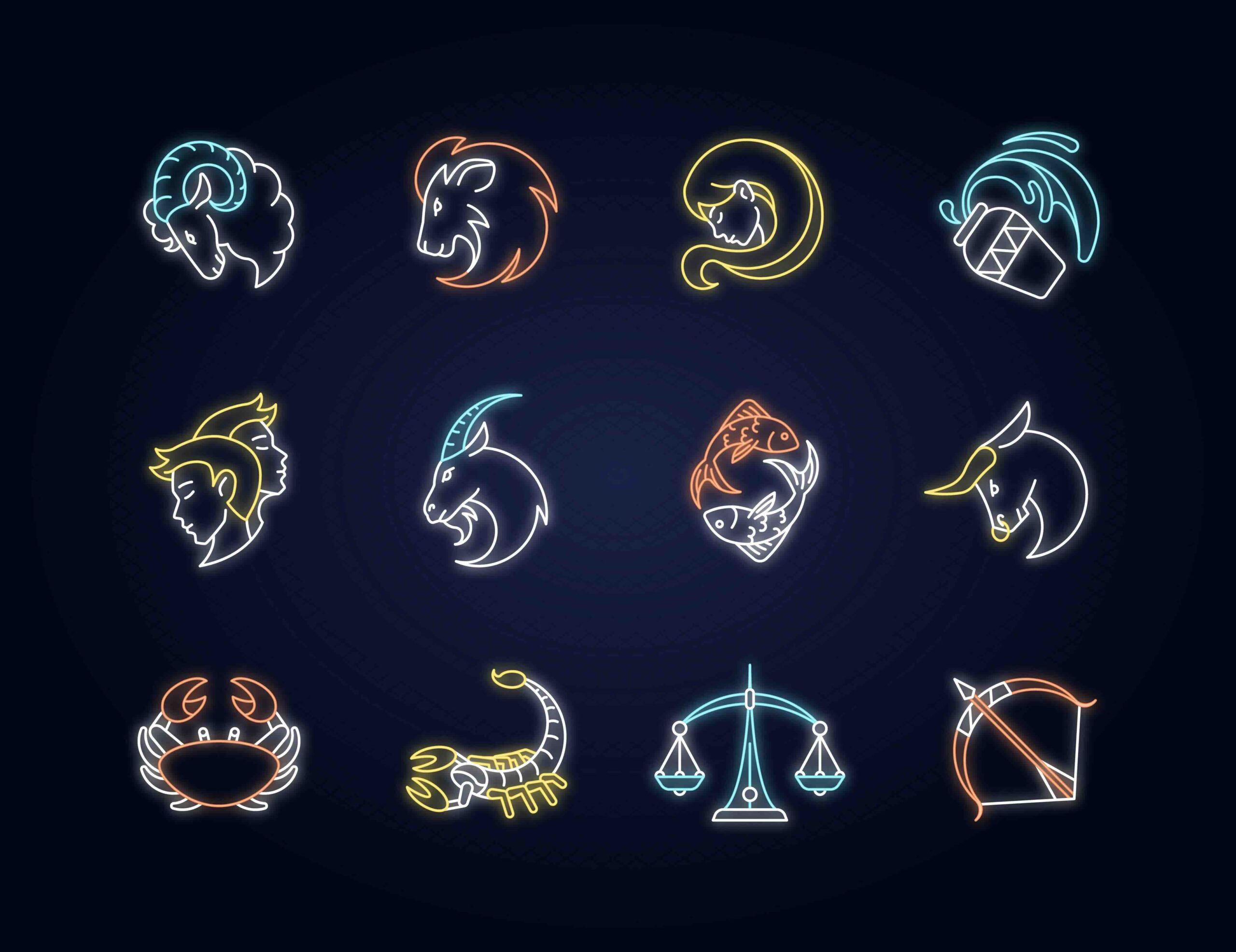 segni-zodiacali-icone-luminose-colorate