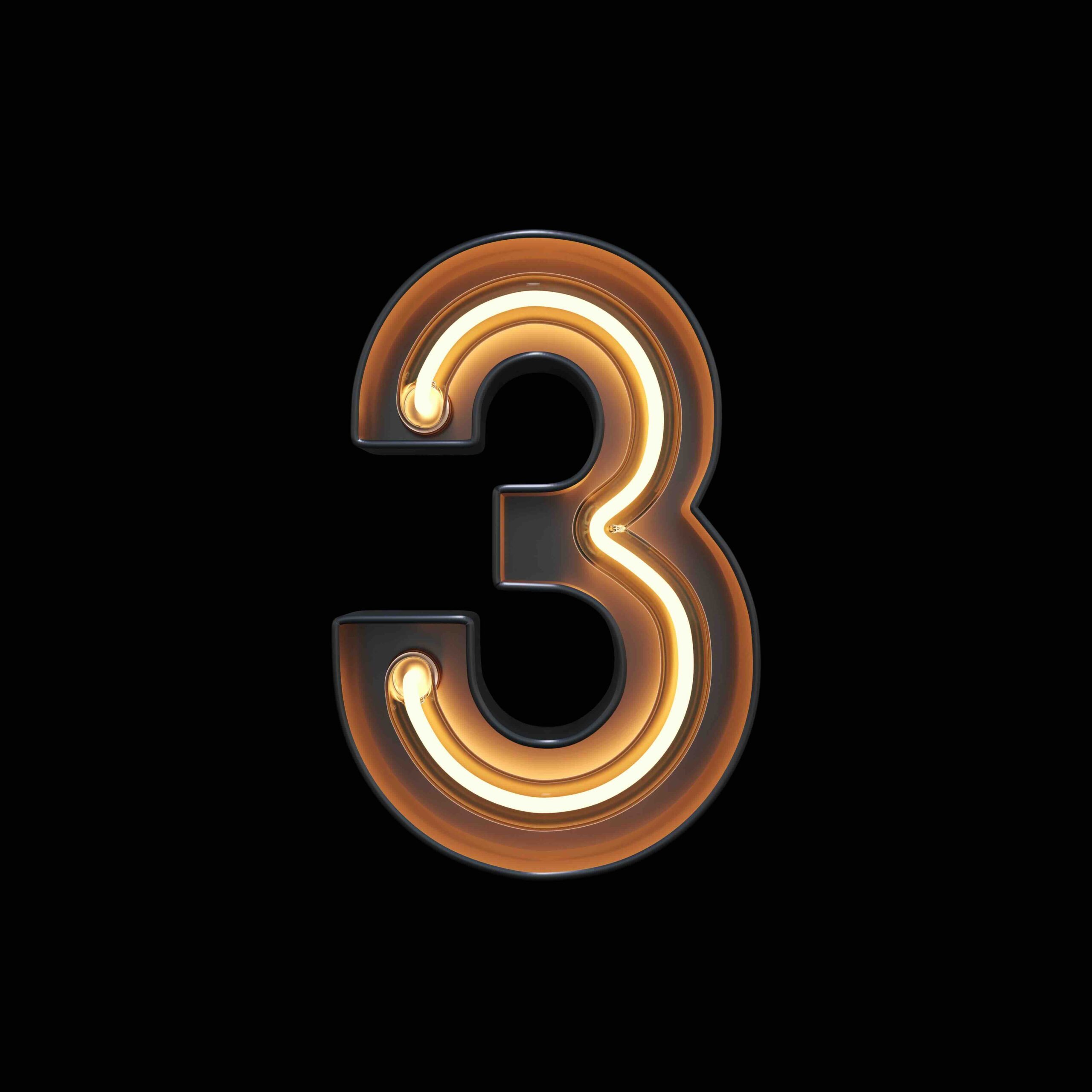 numero-3-illustrazione-neone