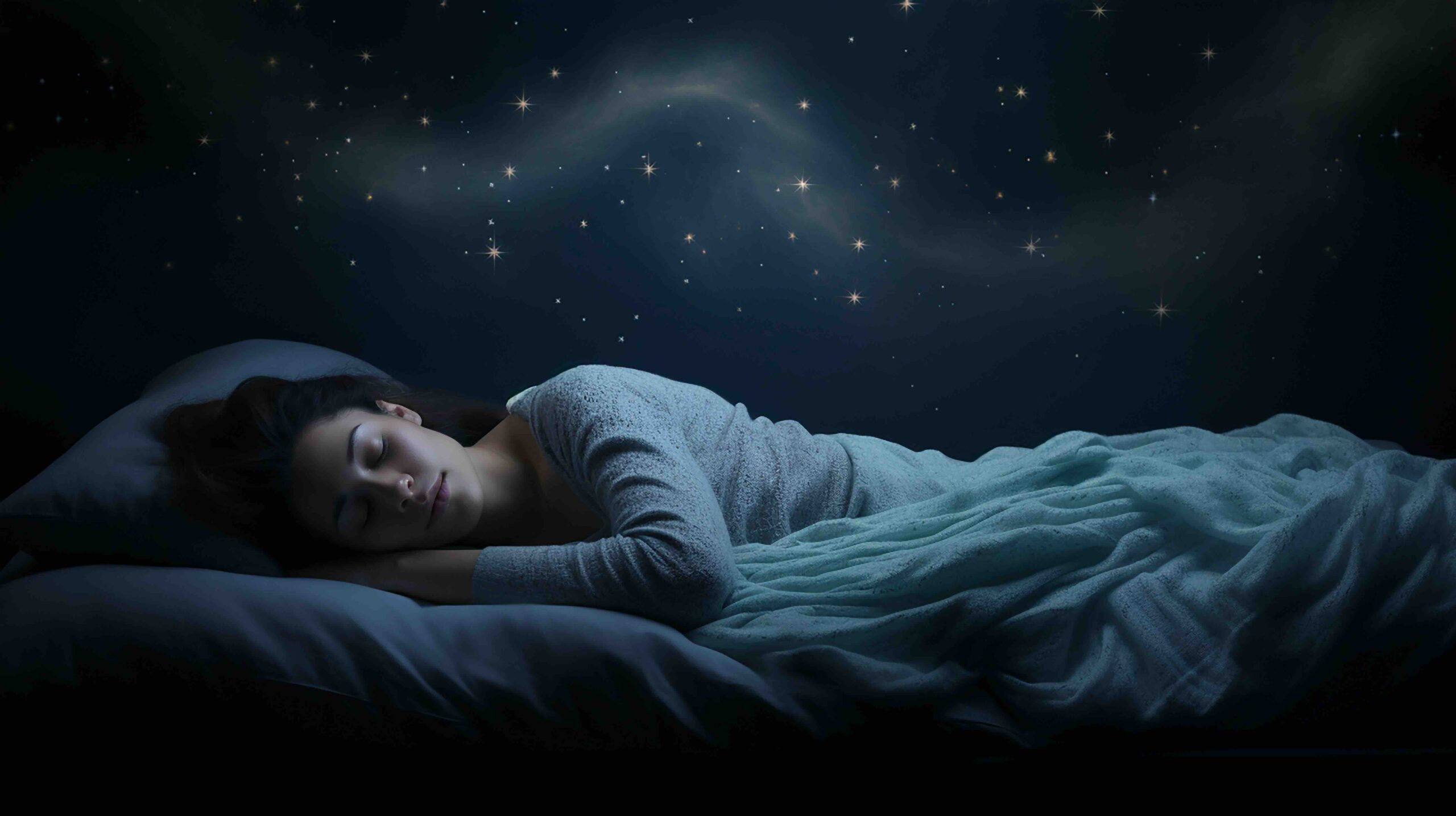donna-che-dorme-letto-cielo-stelle
