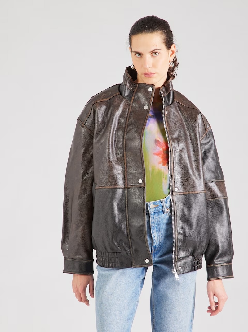 giacche-pelle-marrone-bomber-topshop