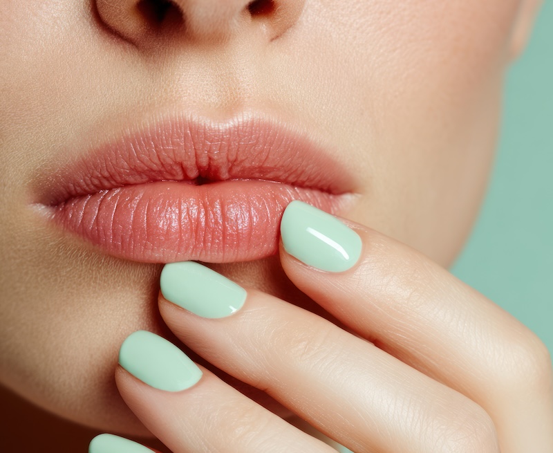 smalto-verde-menta-pelle-chiara