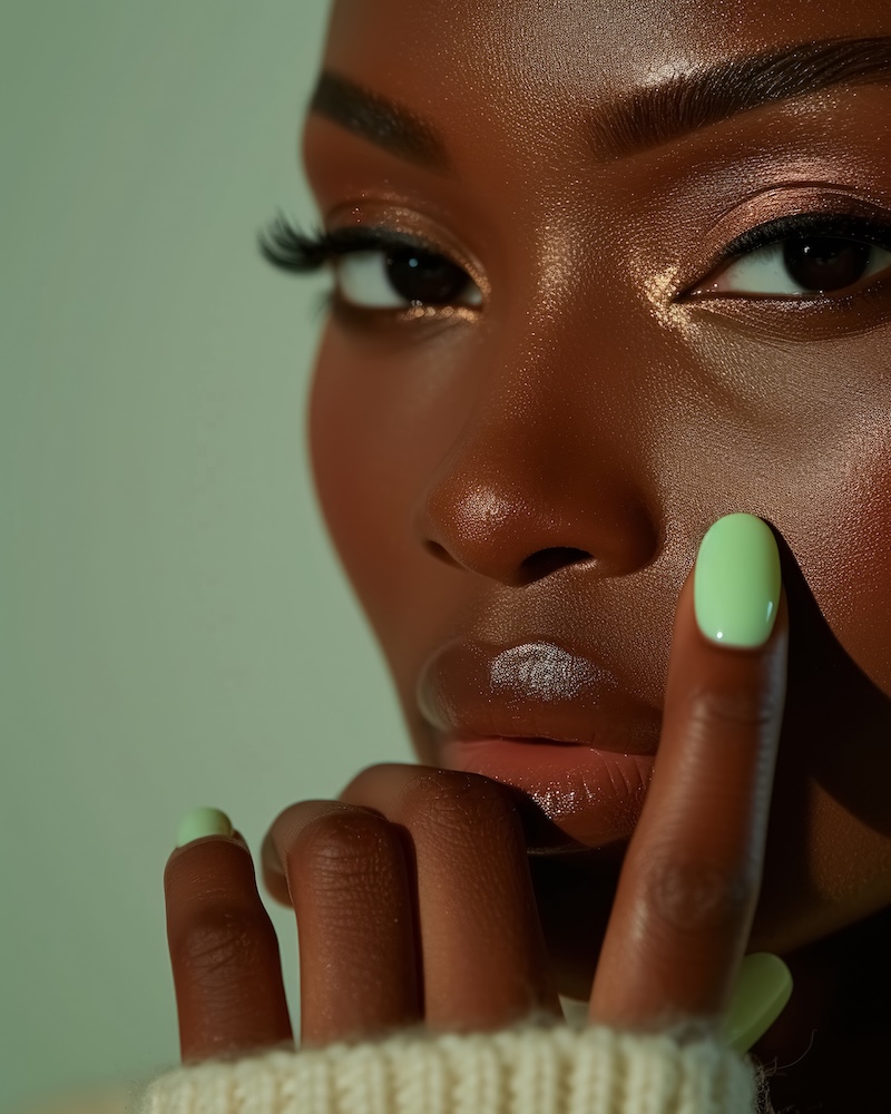 smalto-verde-menta-pelle-scura