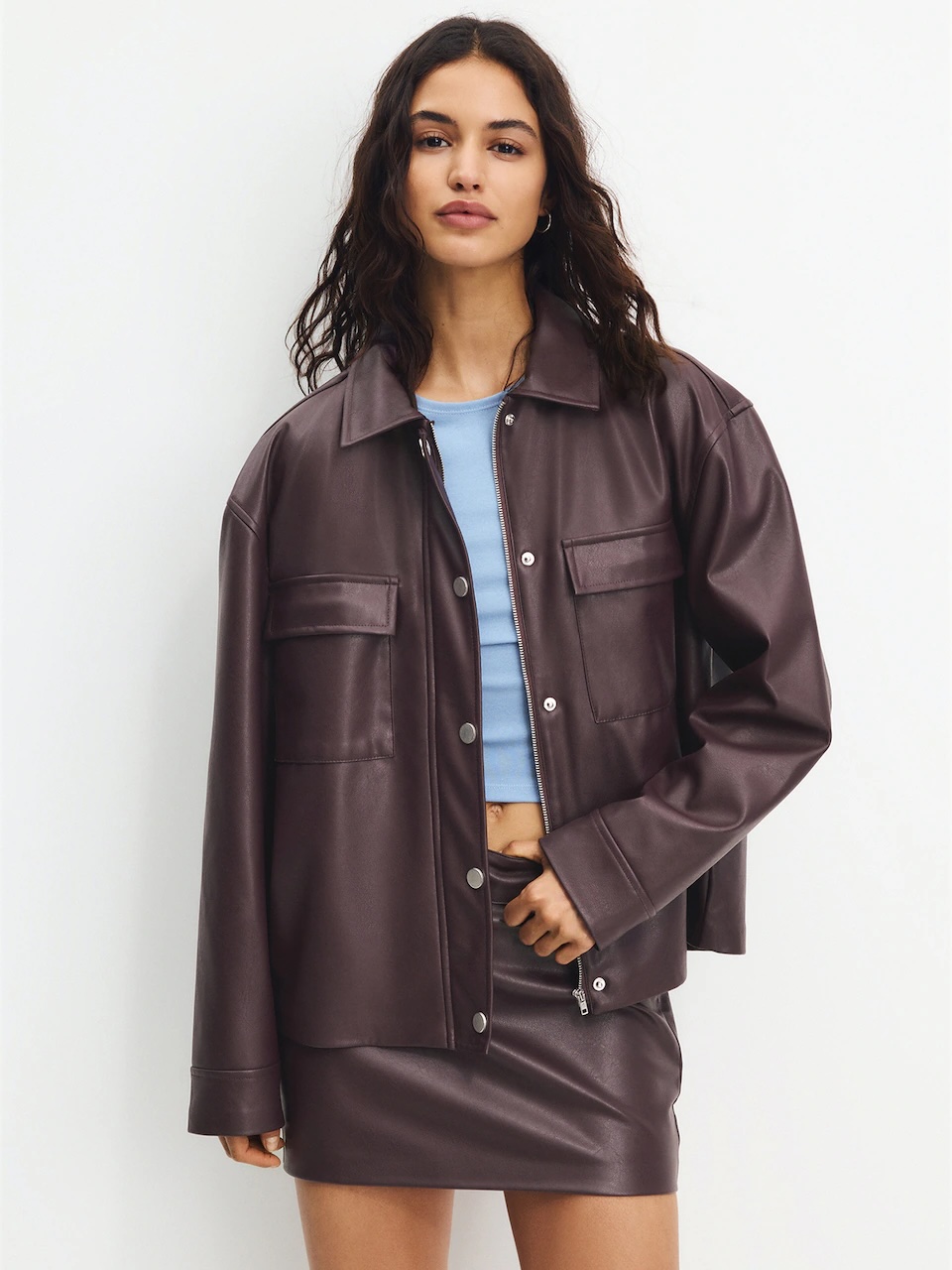 giacche-pelle-borgogna-pull-bear