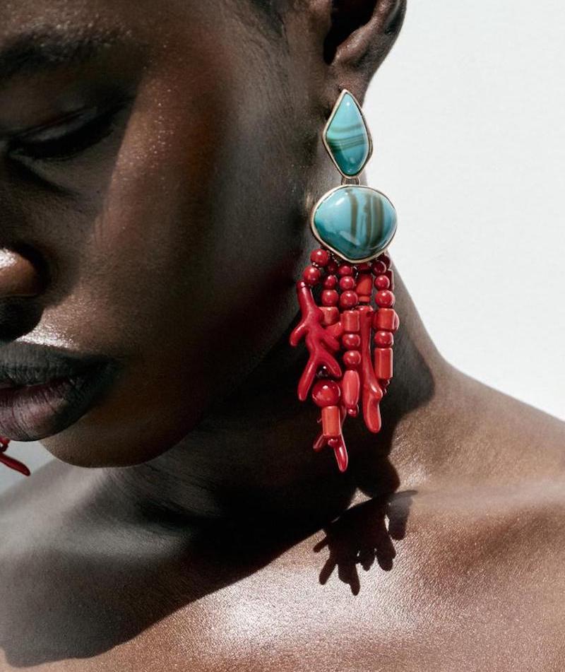 orecchini-pietre-colorate-corallo