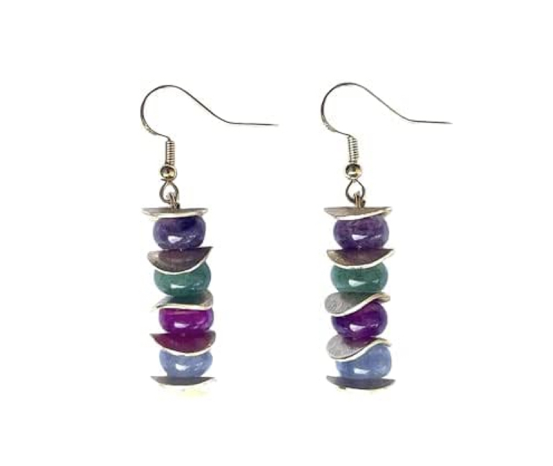 orecchini-pietre-colorate-tonde