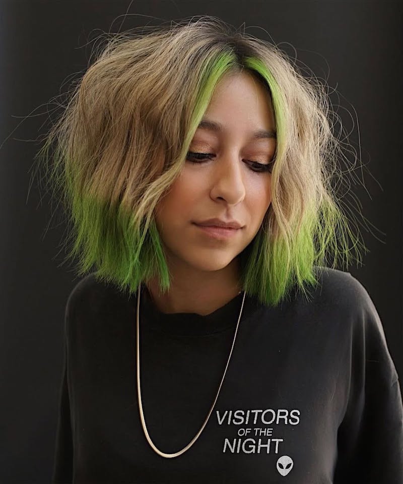 punte-colorate-capelli-verde-acido