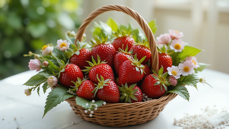 centrotavola-fragole-vimini