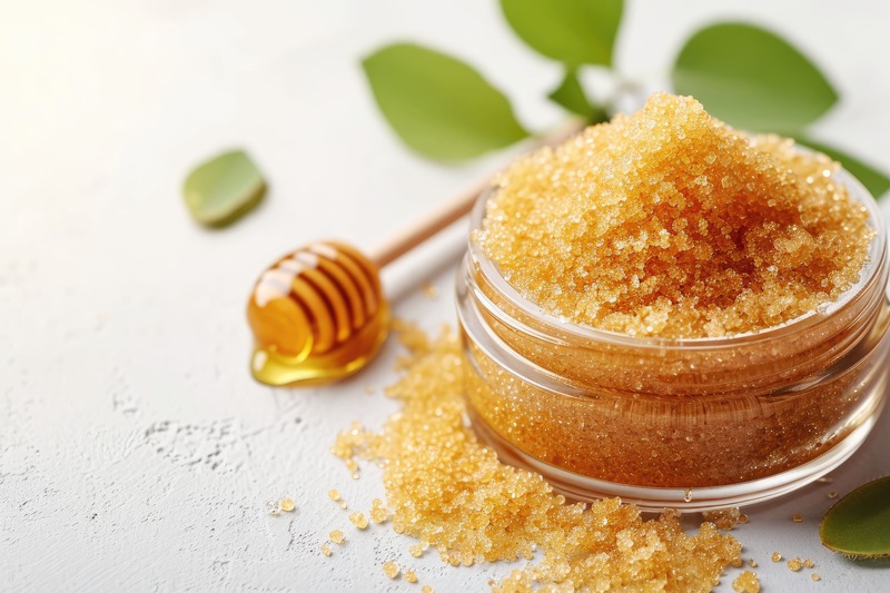 scrub-labbra-fai-da-te-miele-zucchero