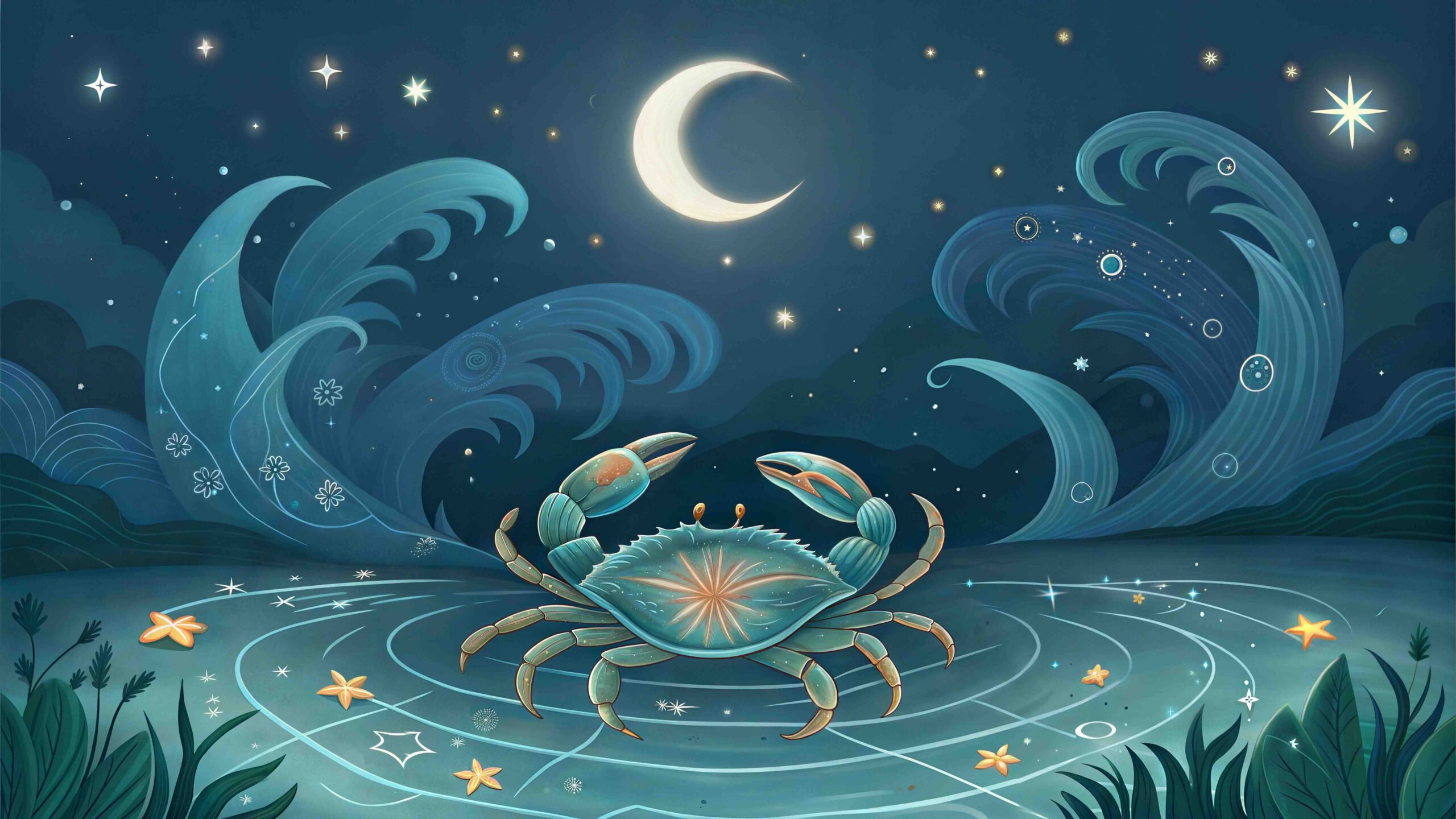 segno-zodiacale-cancro-luna-illustrazione