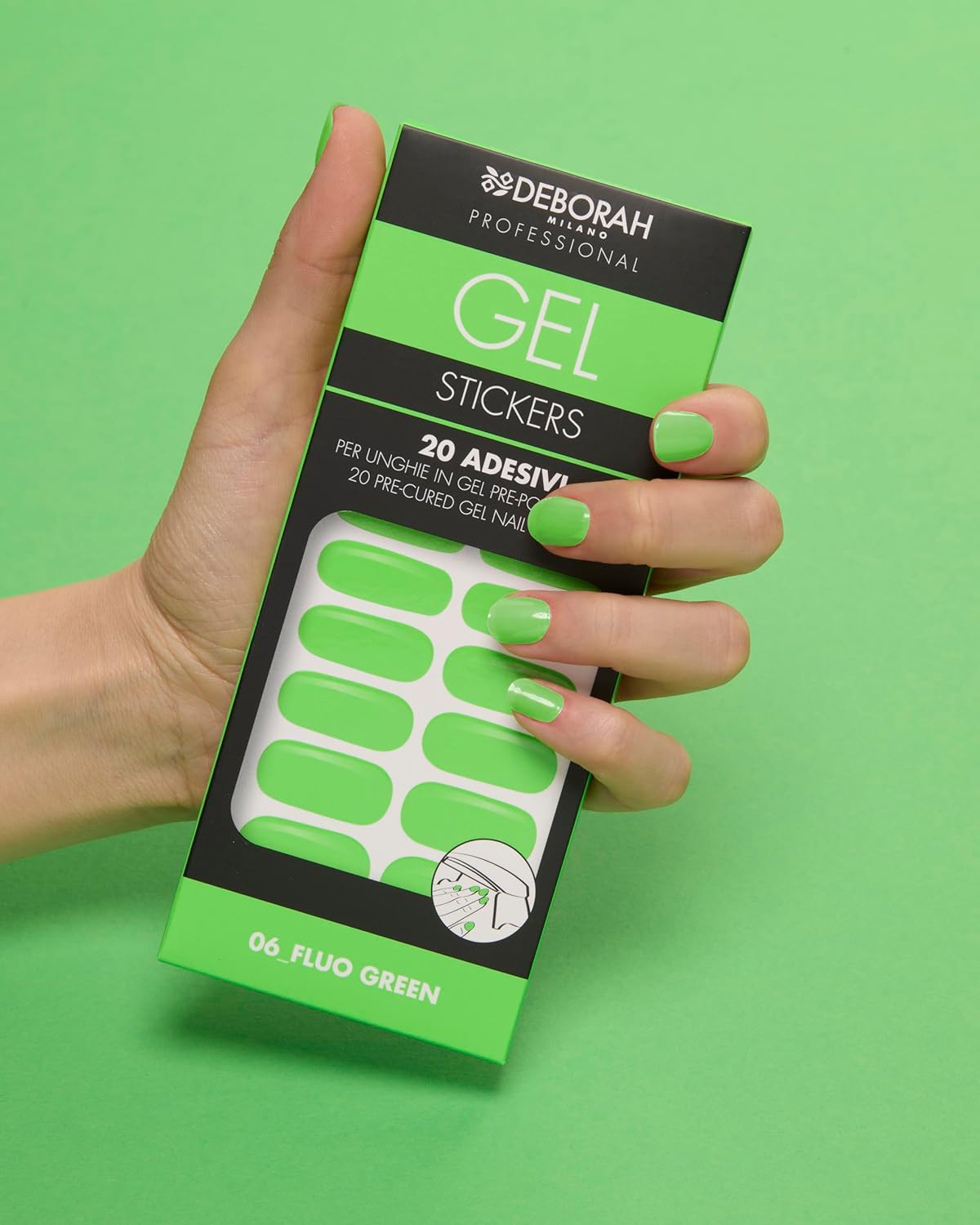 smalto-verde-fluo-gel-adesivo-deborah