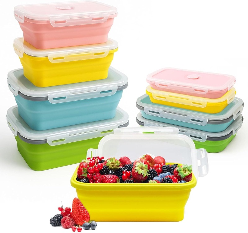picnic-in-spiaggia-Druuzyl-Contenitori-Alimentari-Pieghevoli-Silicone