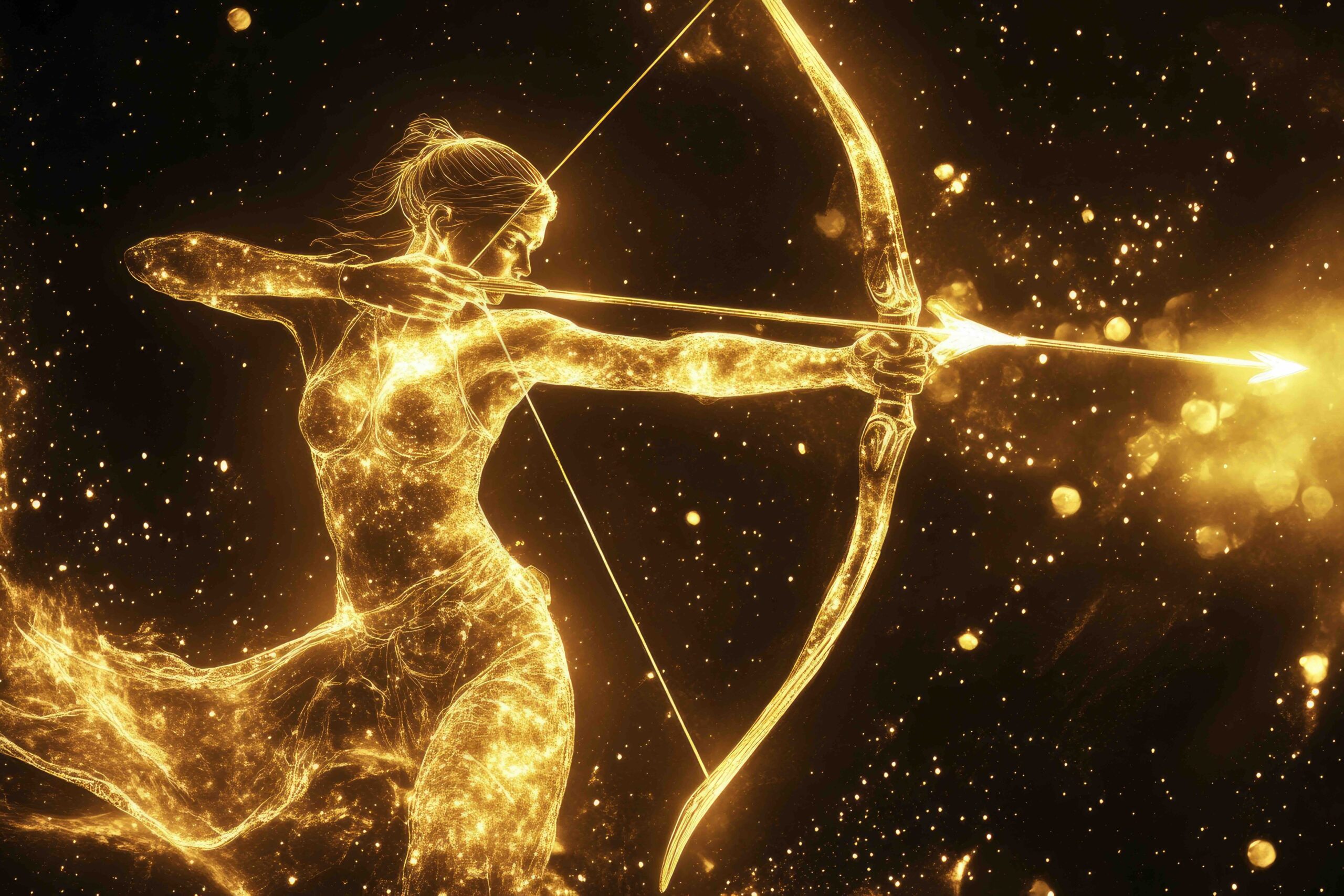 segno-zodiacale-sagittario-donna-illustrazione-oro