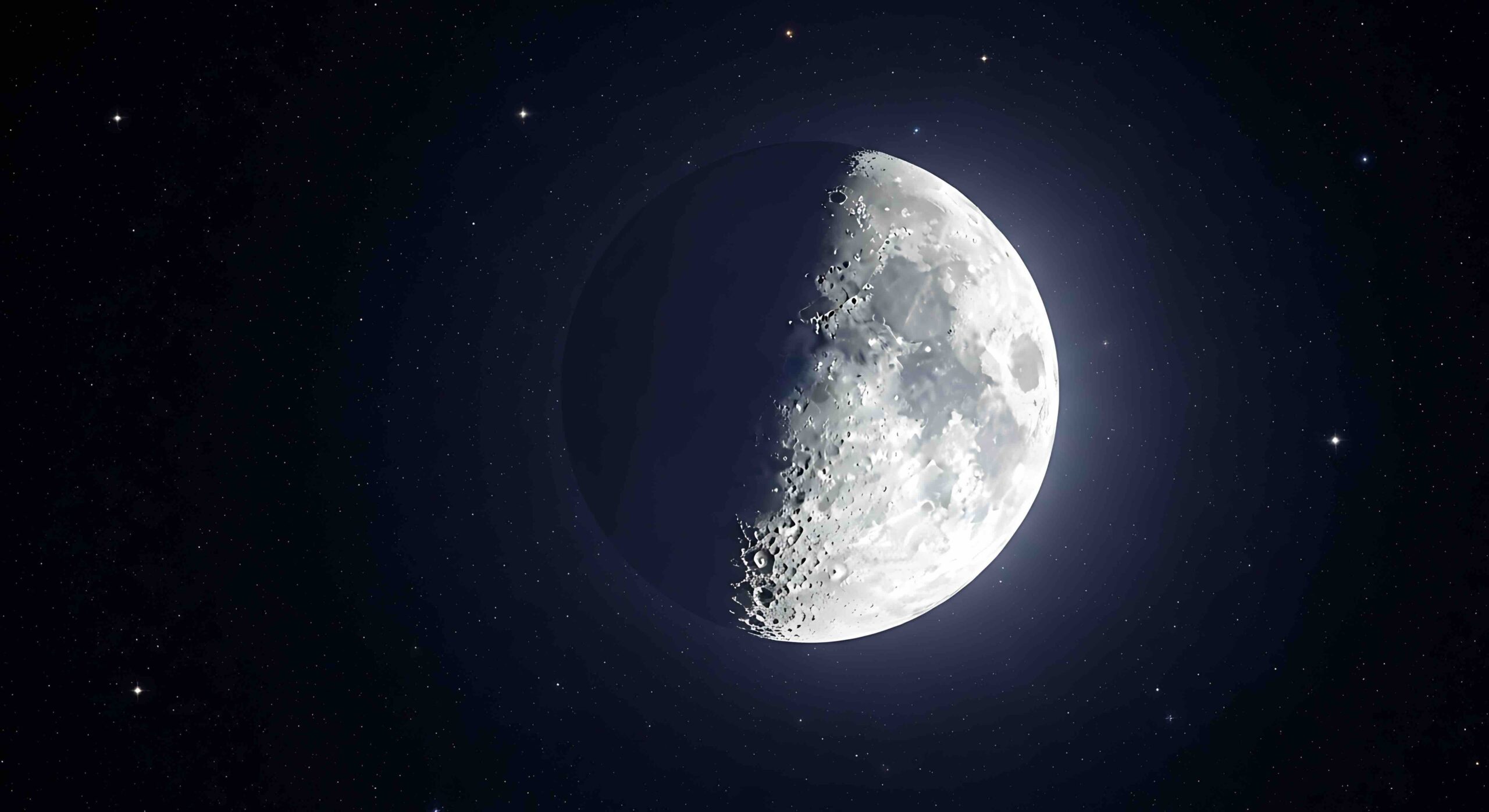 primo-quarto-di-luna-crescente-cielo-stelle