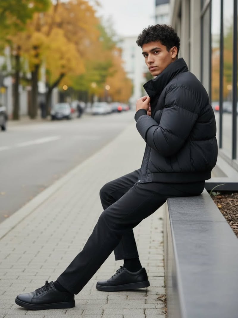 outfit-giaccone-uomo-nero