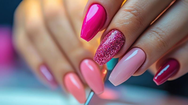smalto-rosa-glitter-accent-nail