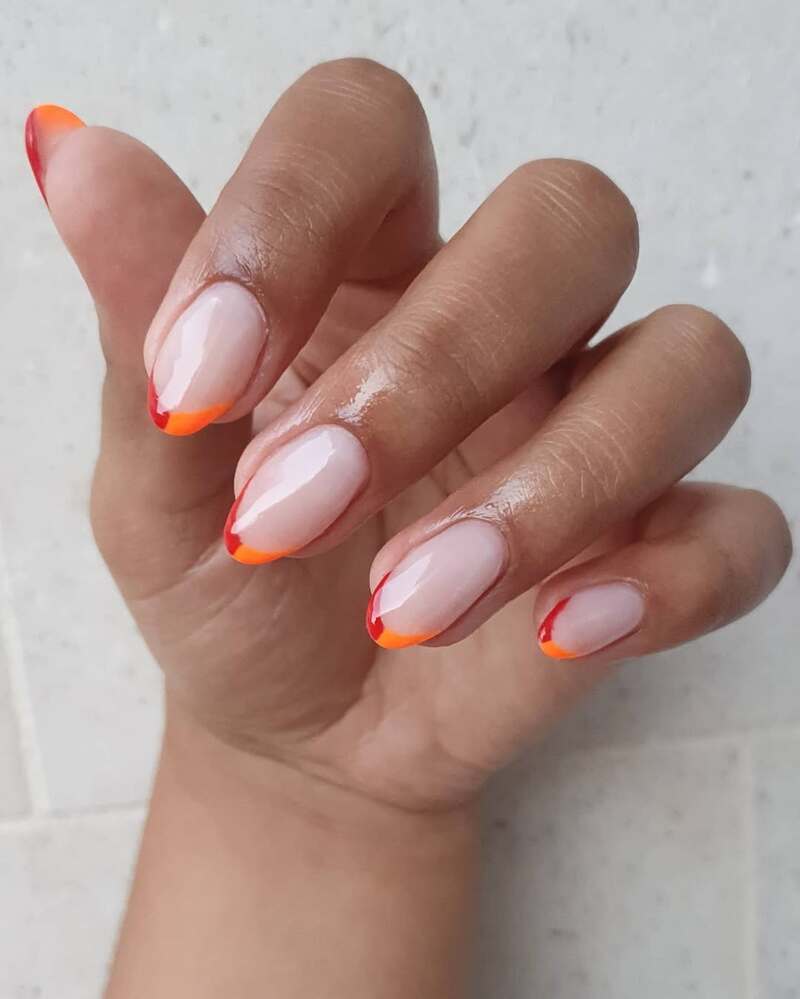 unghie-bicolore-corte