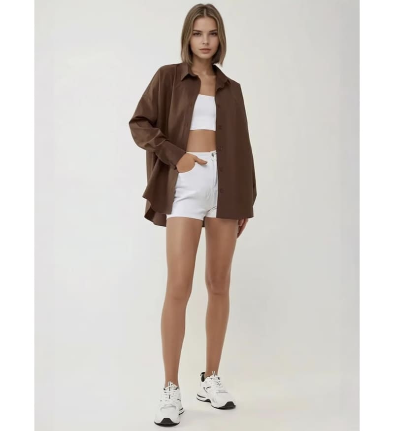 camicia-di-lino-marrone-sporty-chic