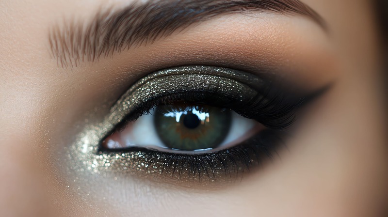 trucco-occhi-nero-oro