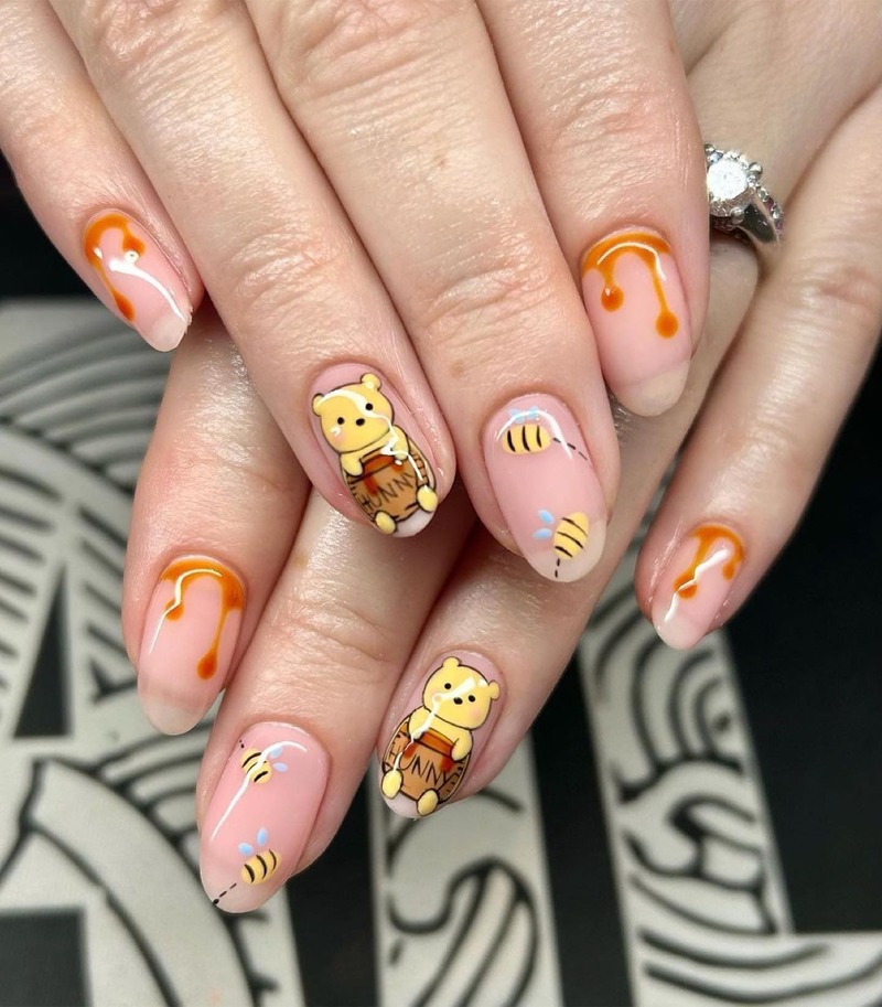 honey-nails-unghie-miele-cute